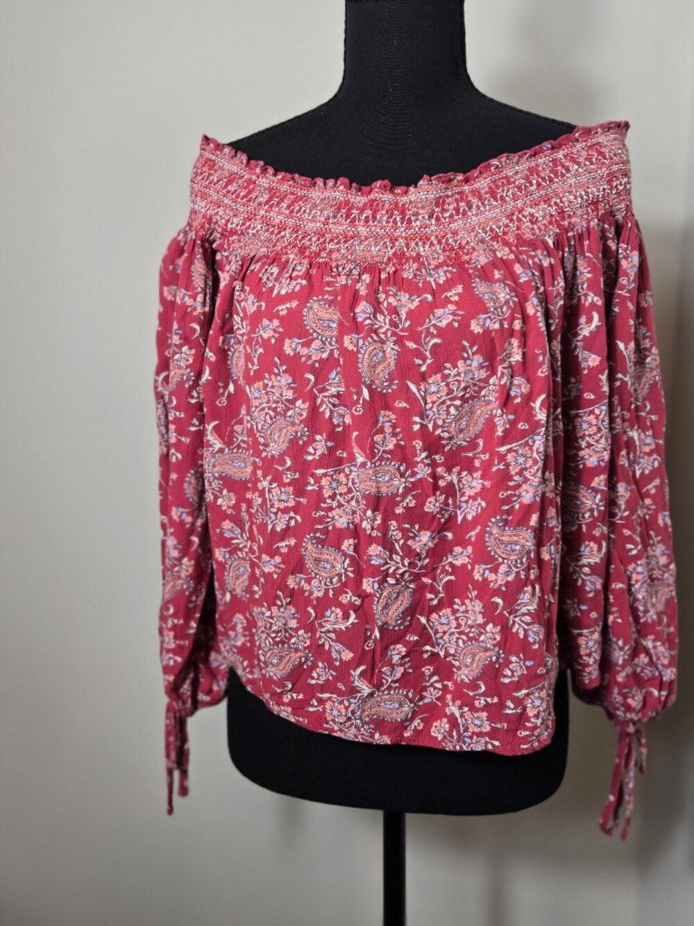 Abercrombie and Fitch  Boho Off-Shoulder Floral Blouse